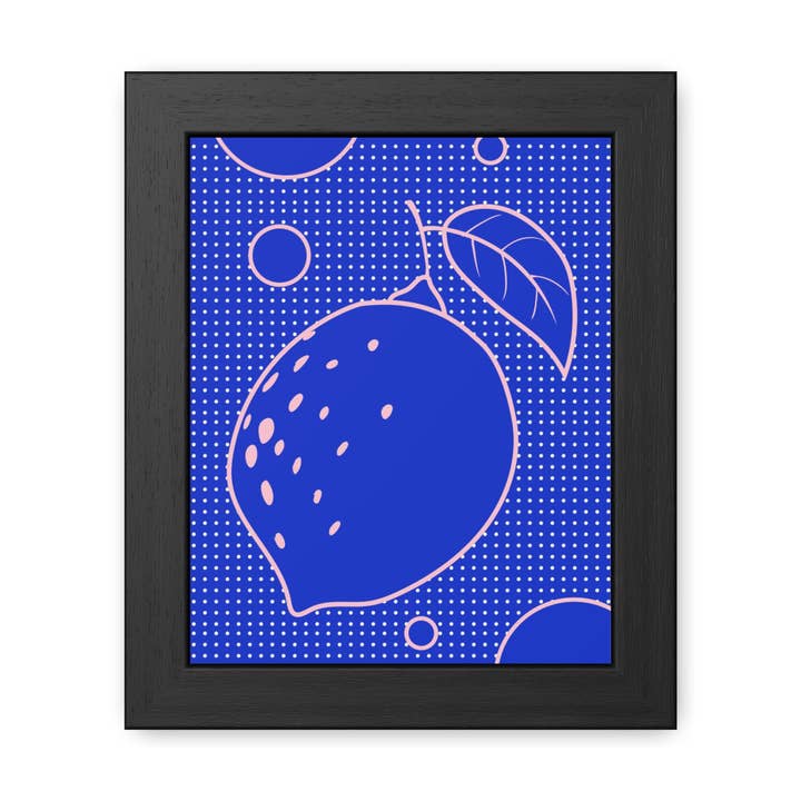 When life gives you lemons 5 - Blue Lemon Framed Poster - Modern Wall Art for Kitchen Decor for wholesale by Donkey Laserbeam