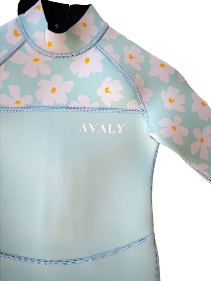 AVALY - Wholesale Wetsuit - Kids - Mint Daisy | Kids Sustainable Wetsuit | Avaly