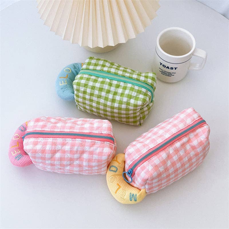 KiddieKickz - Wholesale Pencil Case/Pouch - Plaid Cotton Embroidered Pencil Case5