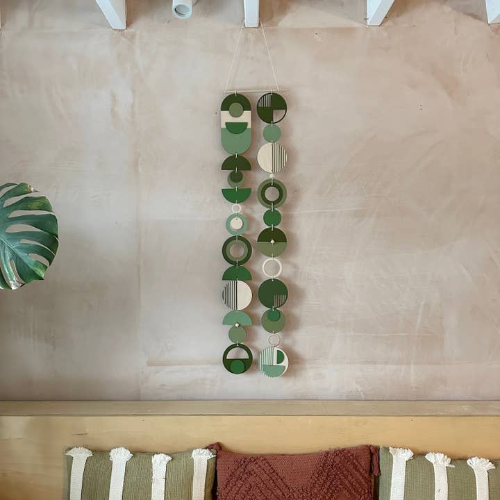 Green Modern Wall Art - Geometric Wall Hanging - Green Decor for wholesale by We Are Lunarium Ltd