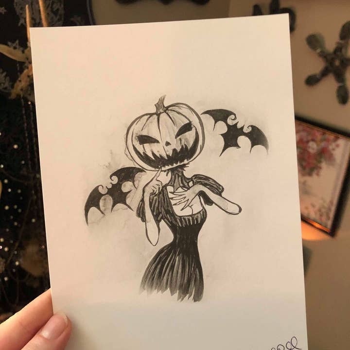 Citrouille Socialite - Imprimé 5x7 pour la vente par The Pickety Witch