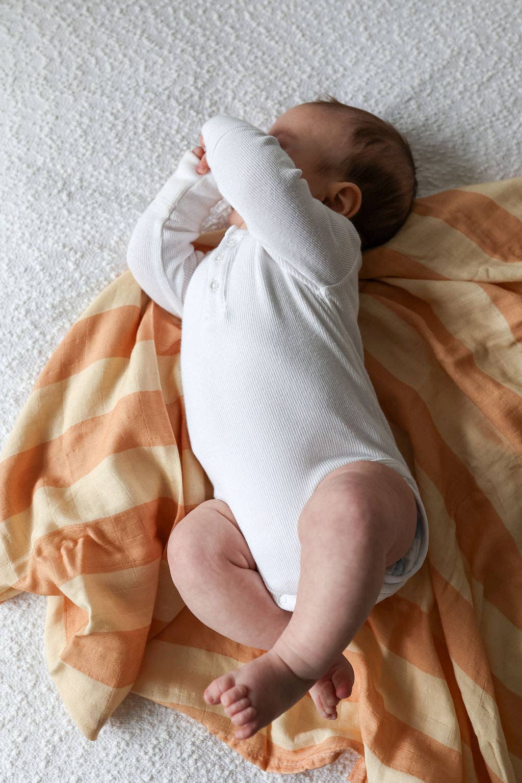 Tilda & Moo - Wholesale Swaddle - Baby - Peaches & Cream Stripe | Swaddle1