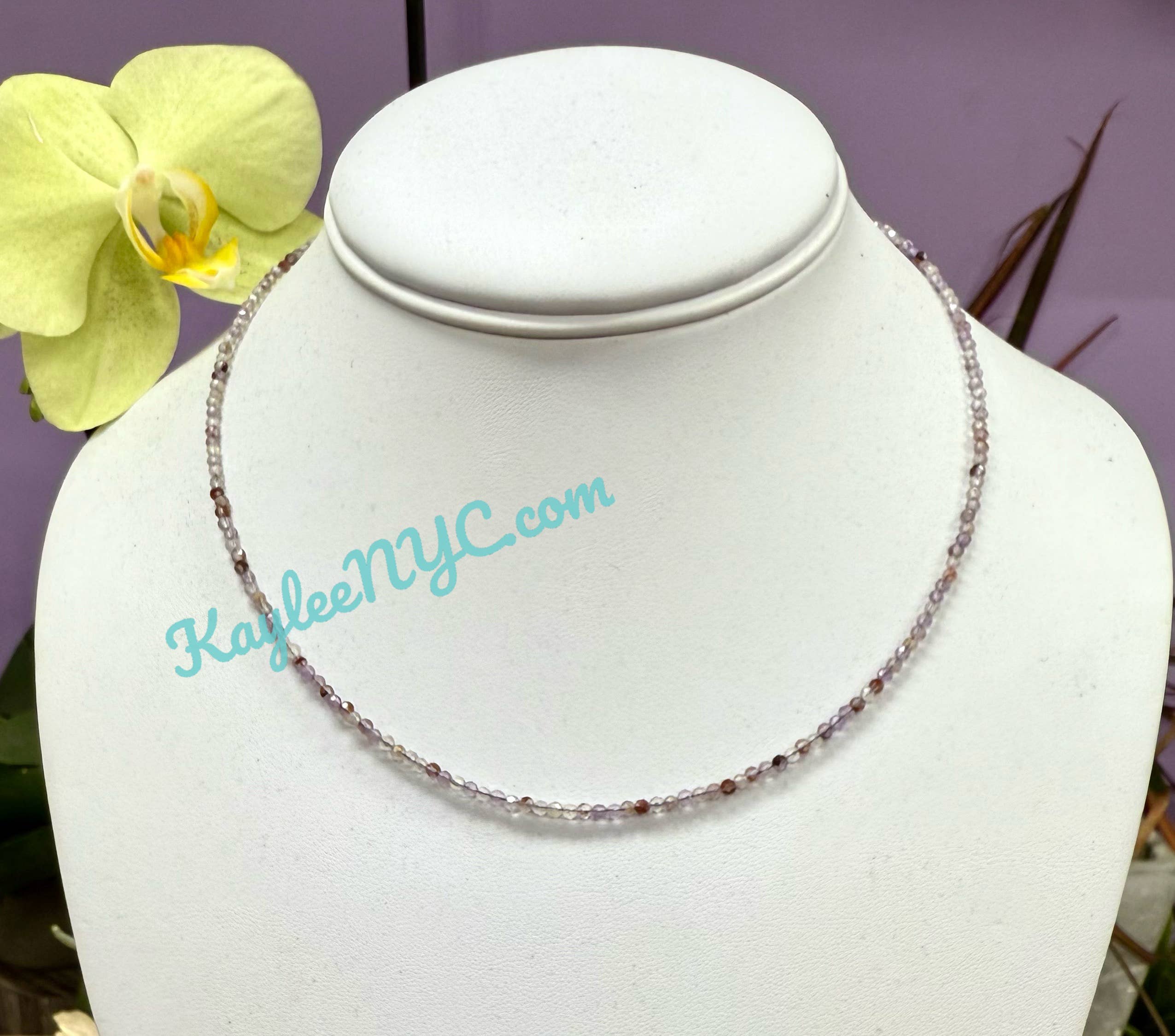 KayleeNYC – Engroshandel Perlehalskæde – 2mm Naturlige Super Syv Halskæder Krystaller Helbredende Energi5