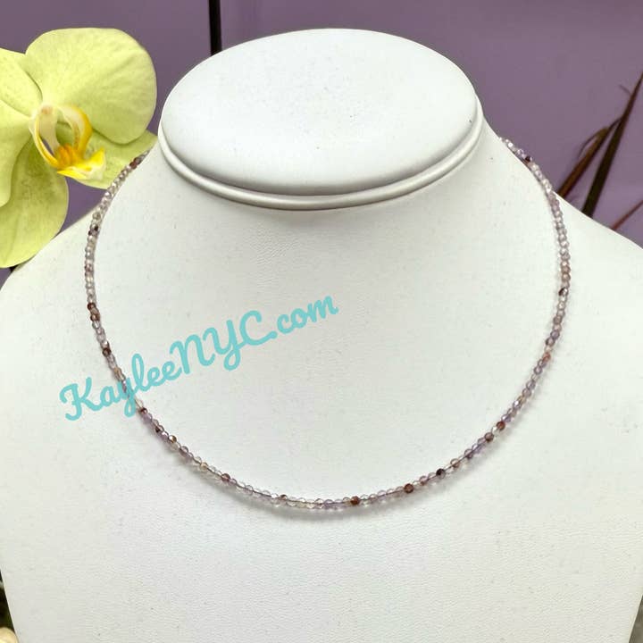 KayleeNYC – Engroshandel Perlehalskæde – 2mm Naturlige Super Syv Halskæder Krystaller Helbredende Energi5