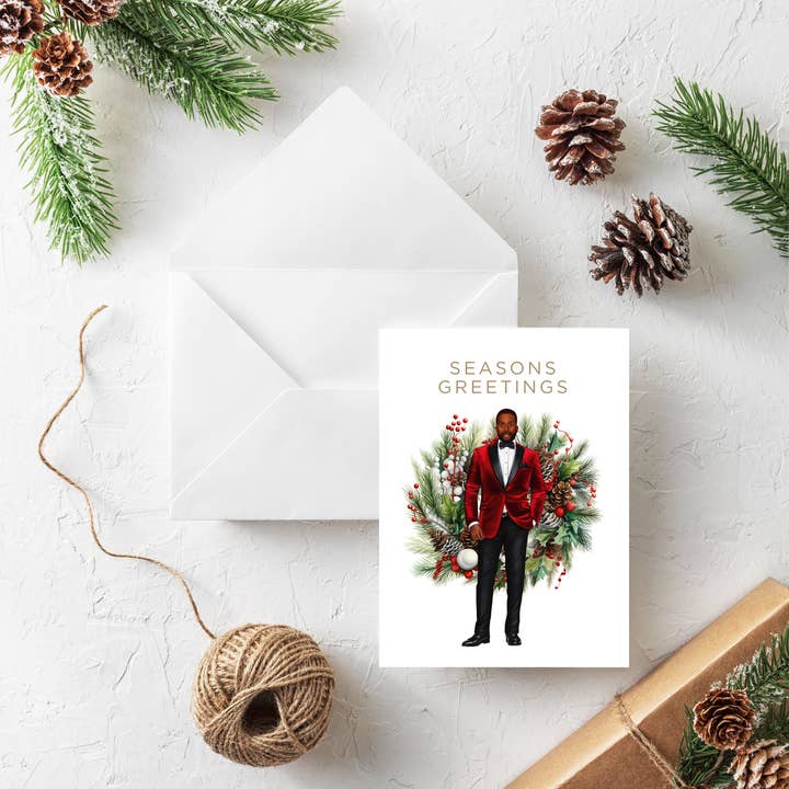 Carte de vœux de Noël - Carte de Noël pour hommes pour la vente par Mint Greetings Inc.