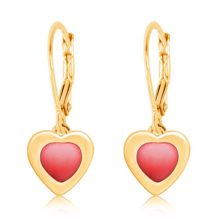 Kinderen Klassieke Hart Oorringen Geel Goud Verguld voor wholesale door Chanteur