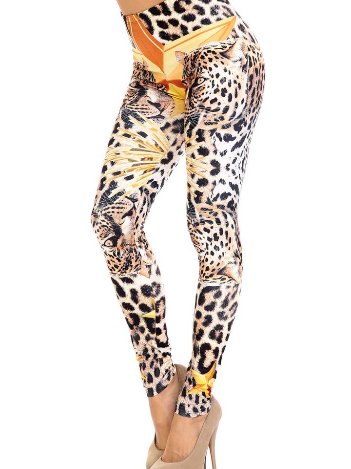 Creamy Soft Leopard Star Leggings byc USA Fashion™ for wholesale by USA Fashion