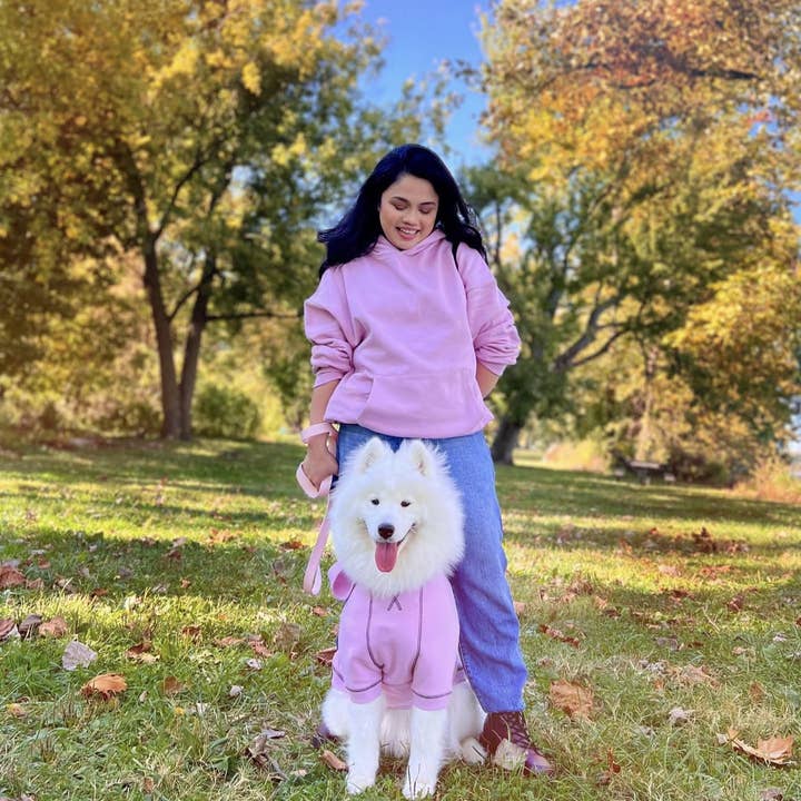 Custom-knit & Dyed Matching Hoodies for Dog & Owner for wholesale by Blueberry Pet