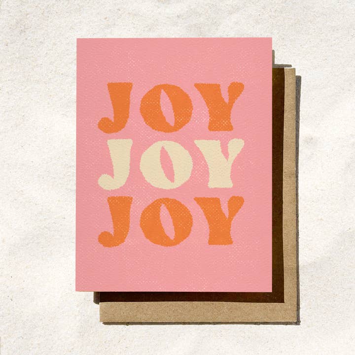 Daydream Prints – wholesale Christmas card – Joy Joy Joy Card | Holiday Card | Christmas Card | Pinkmas