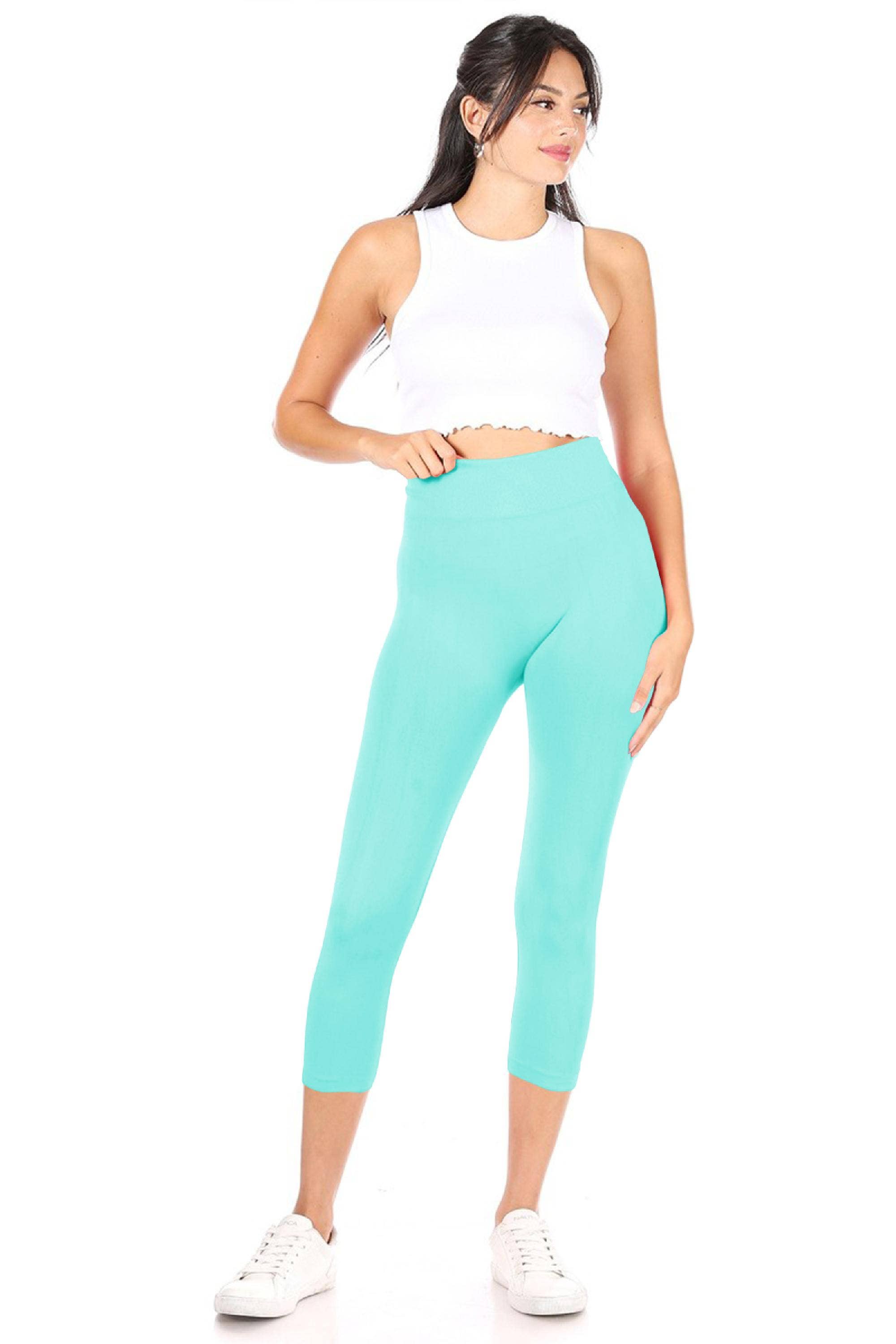 MOA COLLECTION - Wholesale Athletic/Lounge Leggings - Women's - Women's Casual Solid Seamless Capri Leggings34