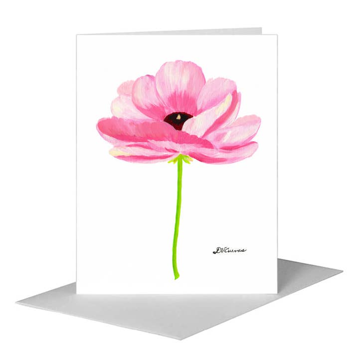 Ranunkel Nuancer i Pink, Hilsen Kort (#7935B) for engroshandel hos Printed Canvas