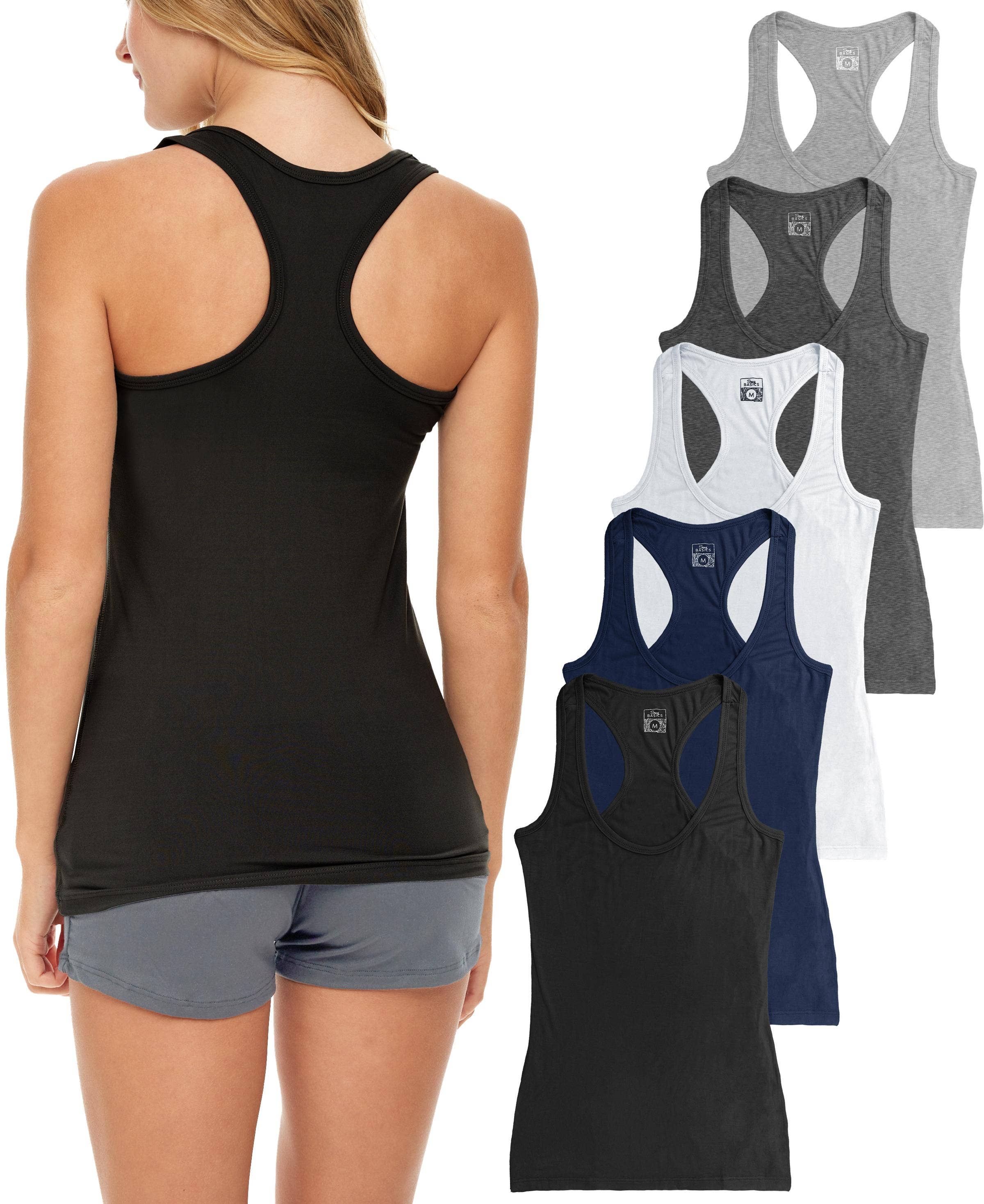 I-Wear Brands - Wholesale Tank Top - Women's - 5 Pack Women's Racerback Cotton Stretch Tank Top1