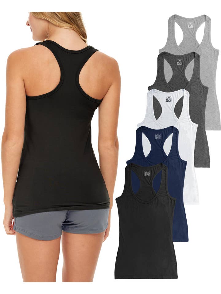 I-Wear Brands - Wholesale Tank Top - Women's - 5 Pack Women's Racerback Cotton Stretch Tank Top1