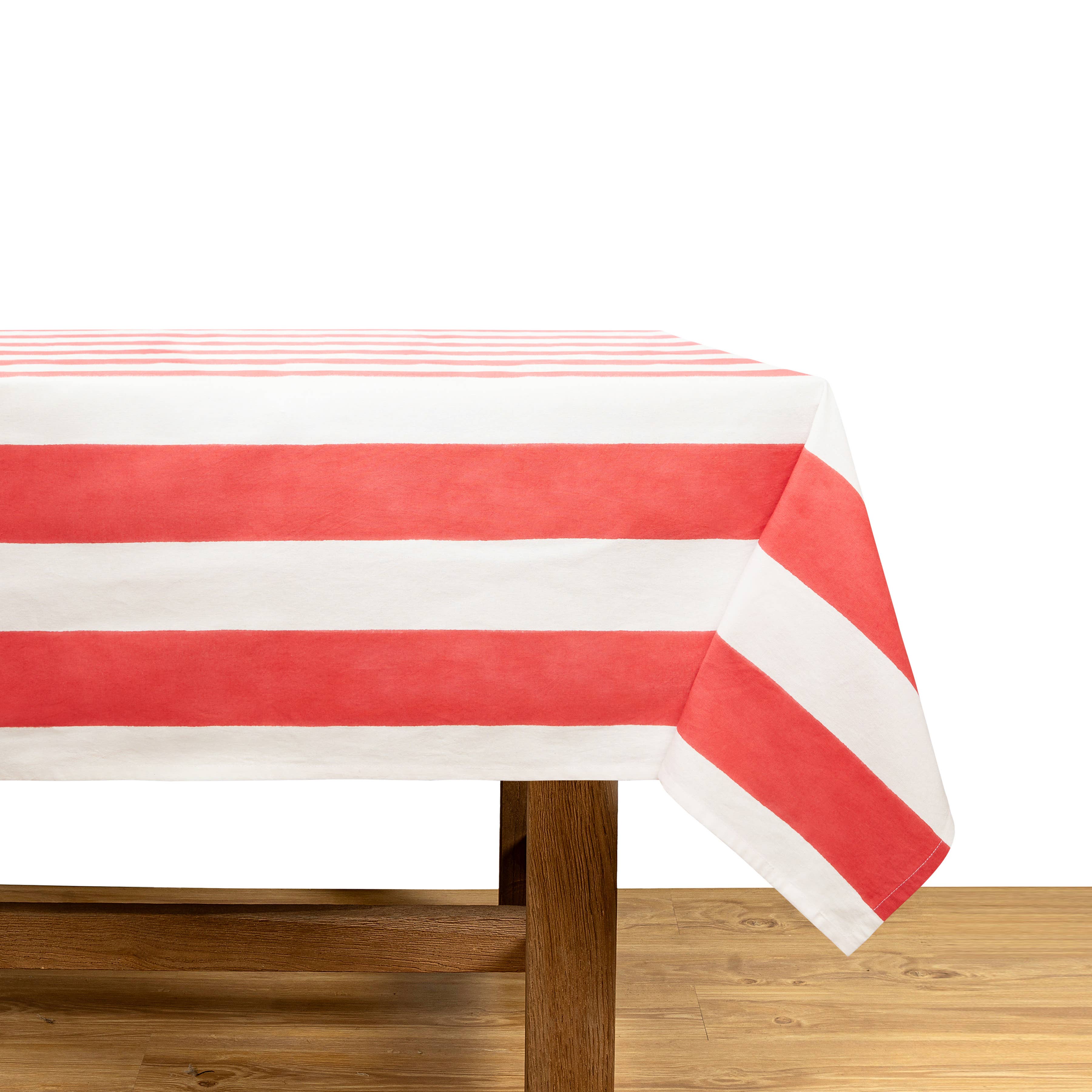 Couleur Nature - Wholesale Tablecloth - St. Tropez Red Stripes | French Tablecloth9