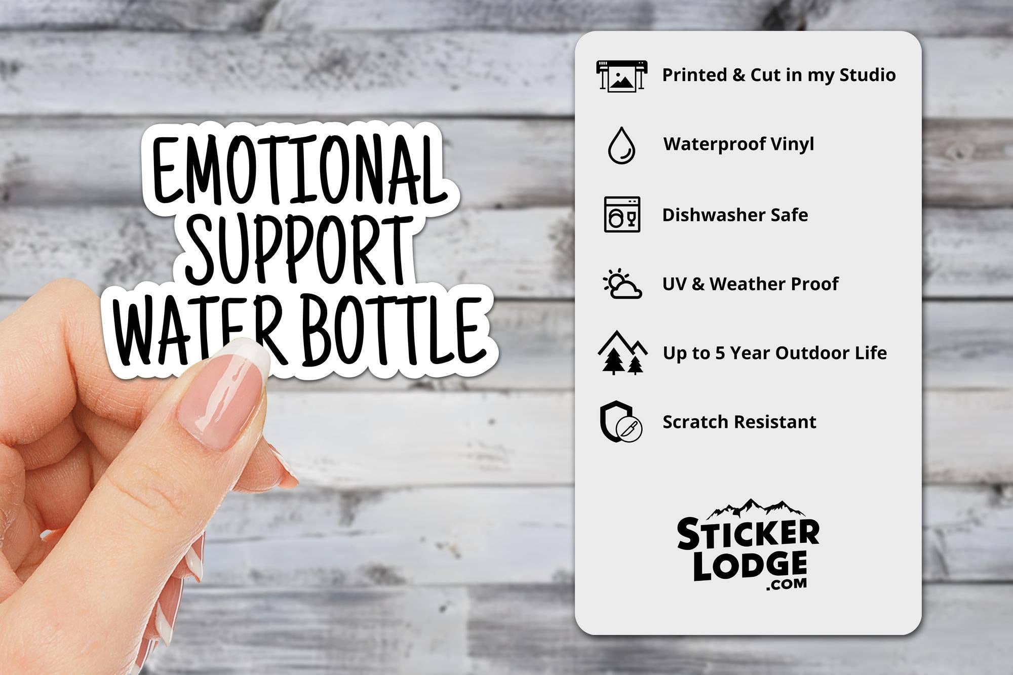 Sticker Lodge - Wholesale Phone & Laptop Stickers - Emotional Support Water Bottle Vinyl Sticker7