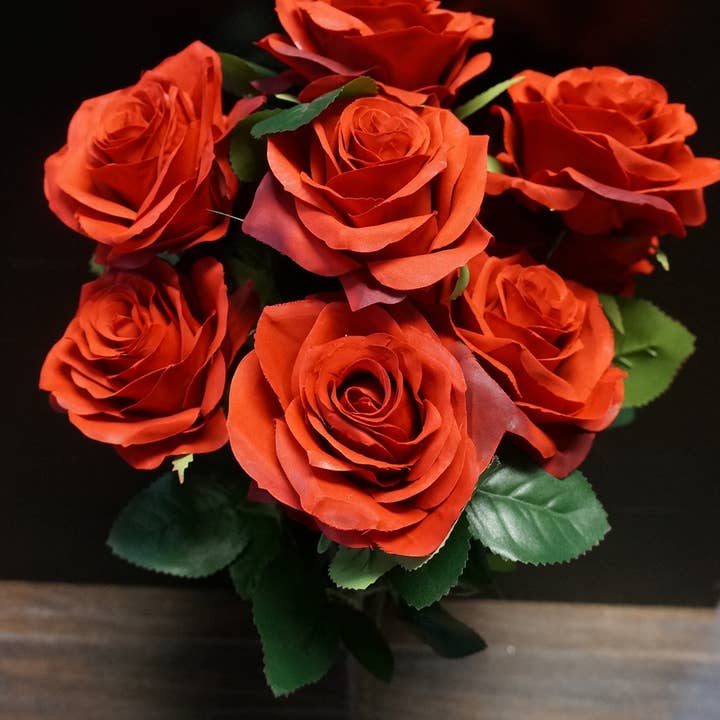 Sweet Home Deco - Wholesale Artificial Flowers - Princess Diana Rose Silk Artificial Flower Bunch, 10 Heads