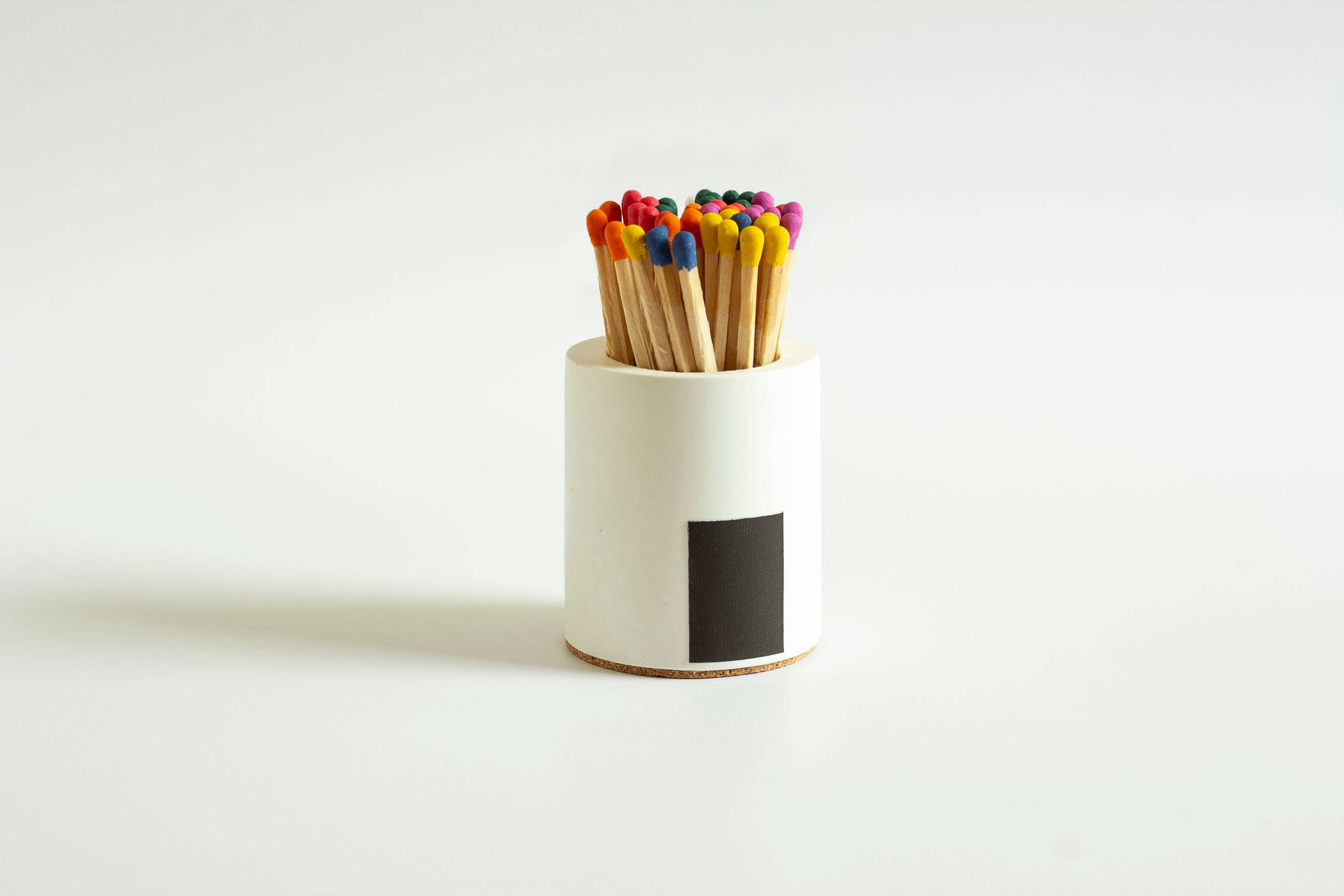 Tenn Prairie – wholesale Match holder – Cylinder Match Holder – Concrete Design with 3-Inch Safety Matches30