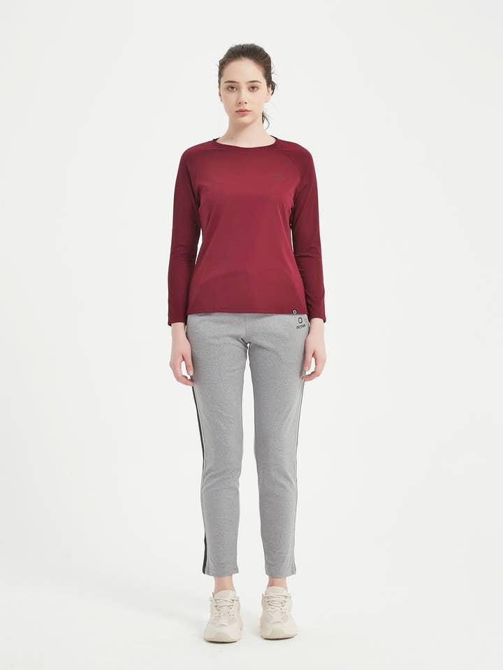 T-shirt à manches longues raglan à encolure dégagée pour femme pour la vente par Neyo