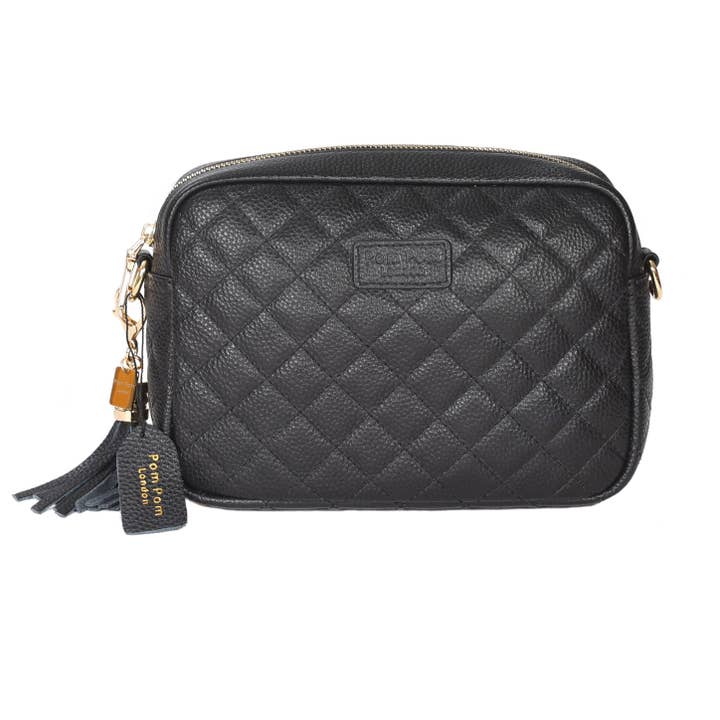 Quilted City Bag Black & Accessories for wholesale by Pom Pom London