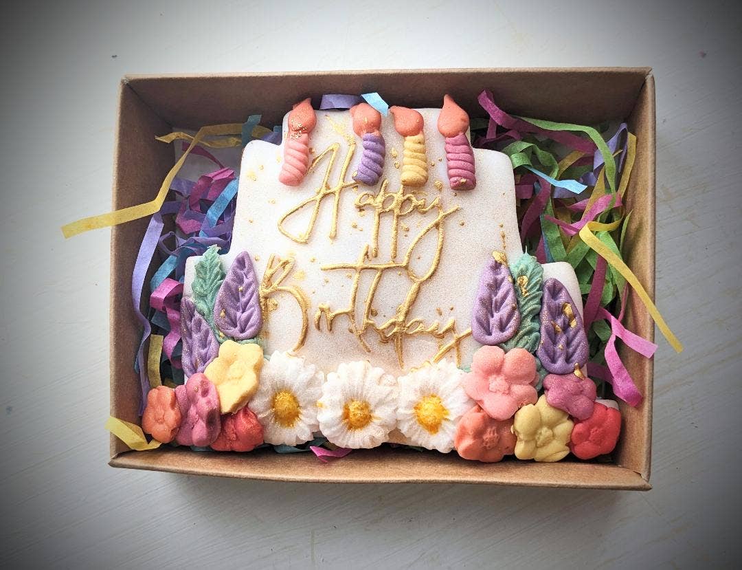 Pink Door Baking Co - Wholesale Cookie - Hand Iced Happy Birthday Cake Biscuit 2