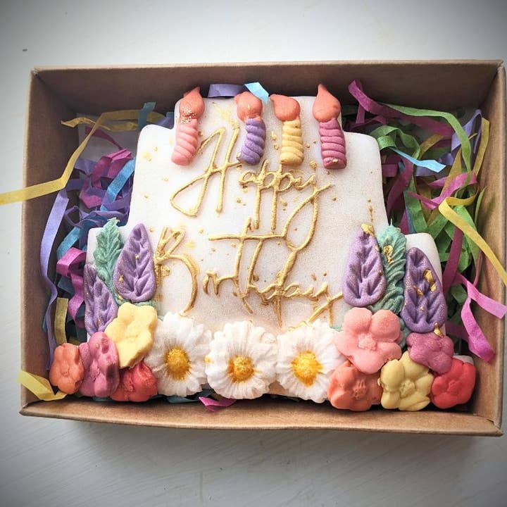 Pink Door Baking Co - Wholesale Cookie - Hand Iced Happy Birthday Cake Biscuit 2
