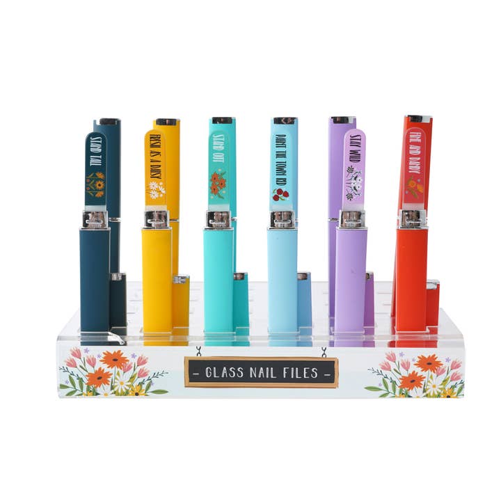 The Flower Market 6 lime per unghie in vetro assortite per la vendita all'ingrosso da parte di CGB Giftware