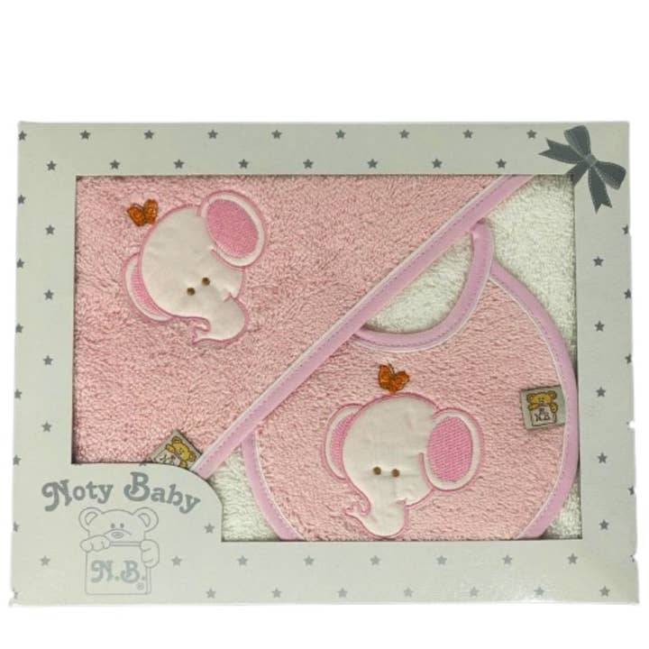 Set van badhanddoek met capuchon en slabbetje voor baby voor wholesale door Noty Baby