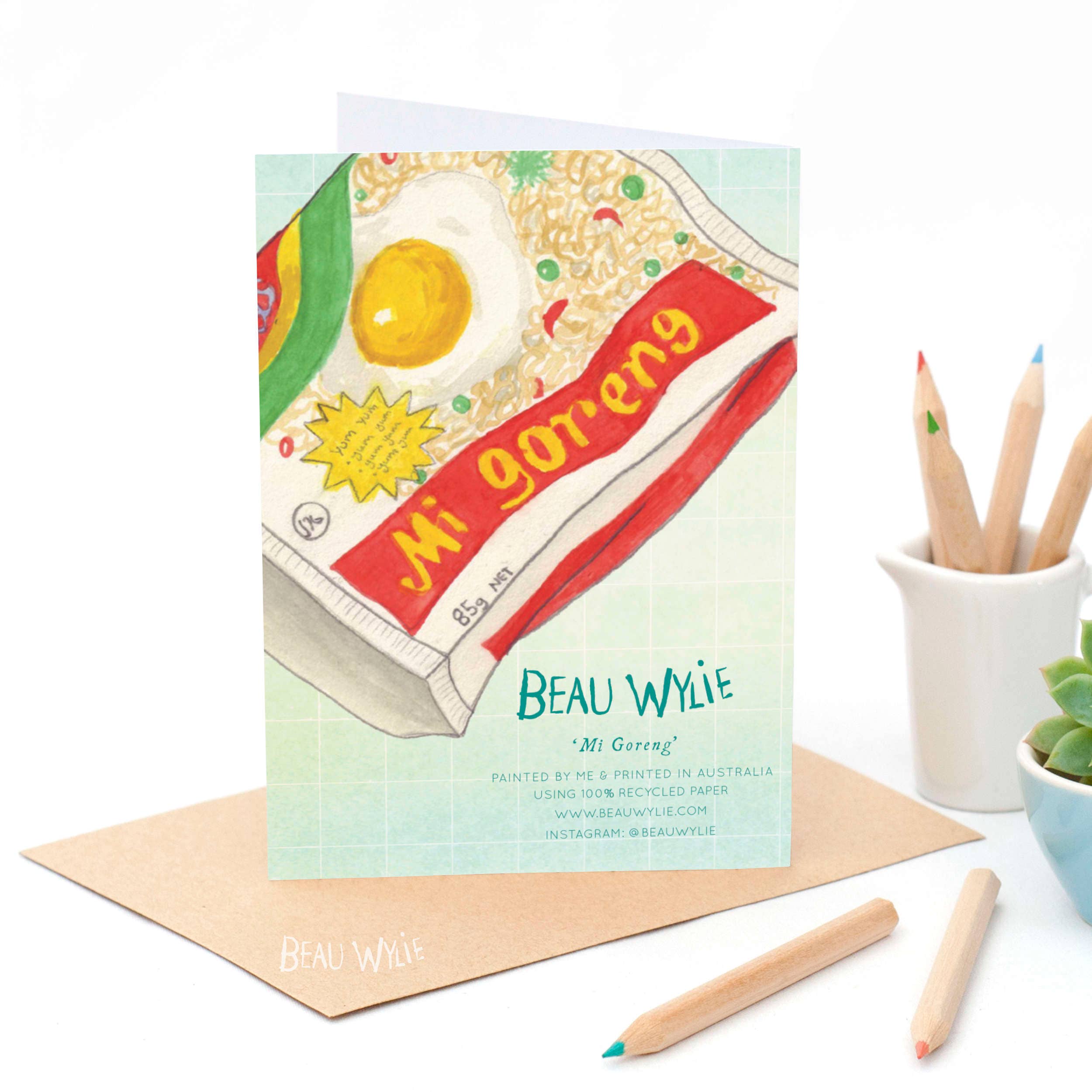 Beau Wylie - Wholesale Everyday Greeting Card - Mi Goreng - Greeting Card1