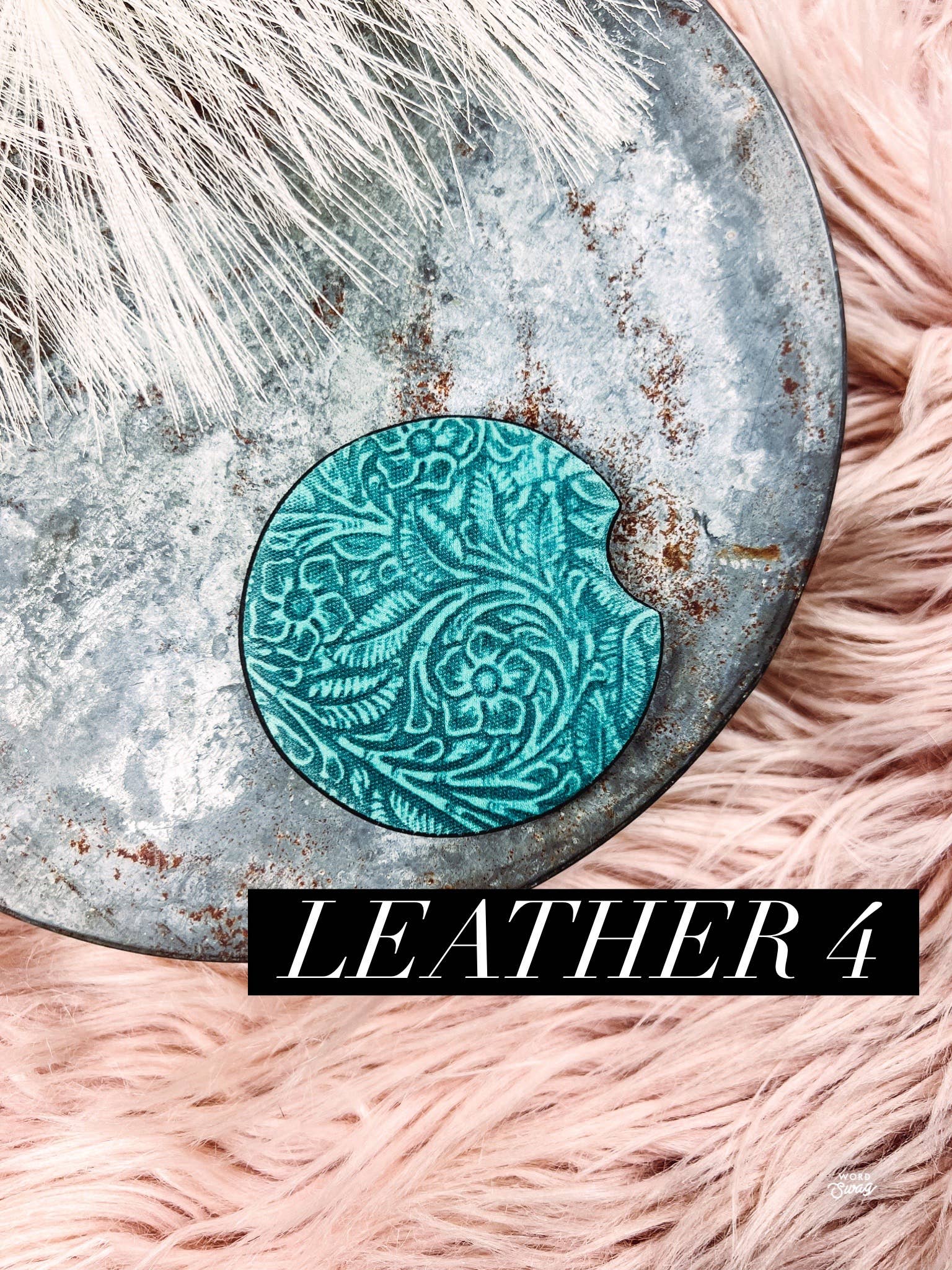 Burro Threads Co. - Vente Sous-verre pour voiture – femme - Sous-verre pour voiture de la collection Tooled Leather2