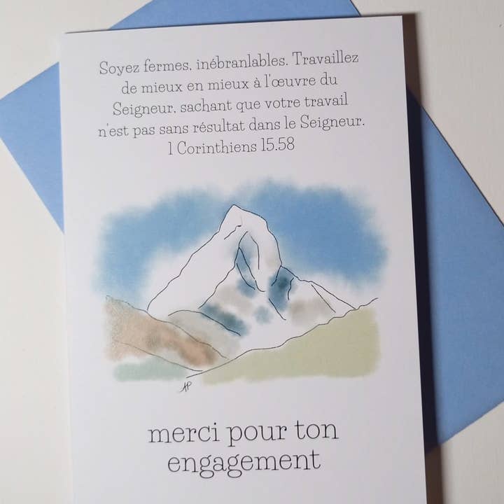 Mountain Thank You Card with Bible Verse for wholesale by Little Red Fox Designs