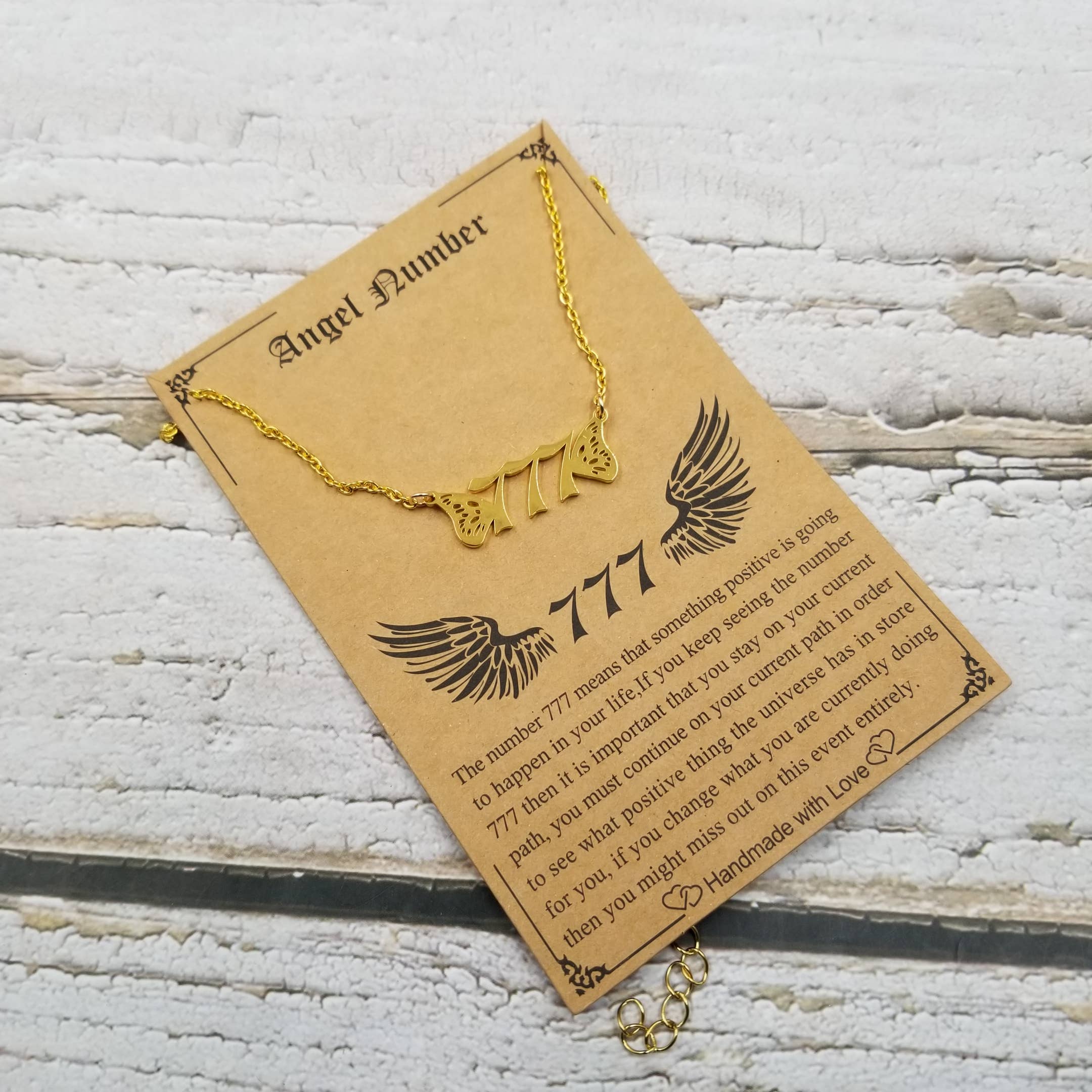 Treasure Wholesale – Colar pingente/pendente por atacado – Colar de Bênção com Número de Asas de Anjo6