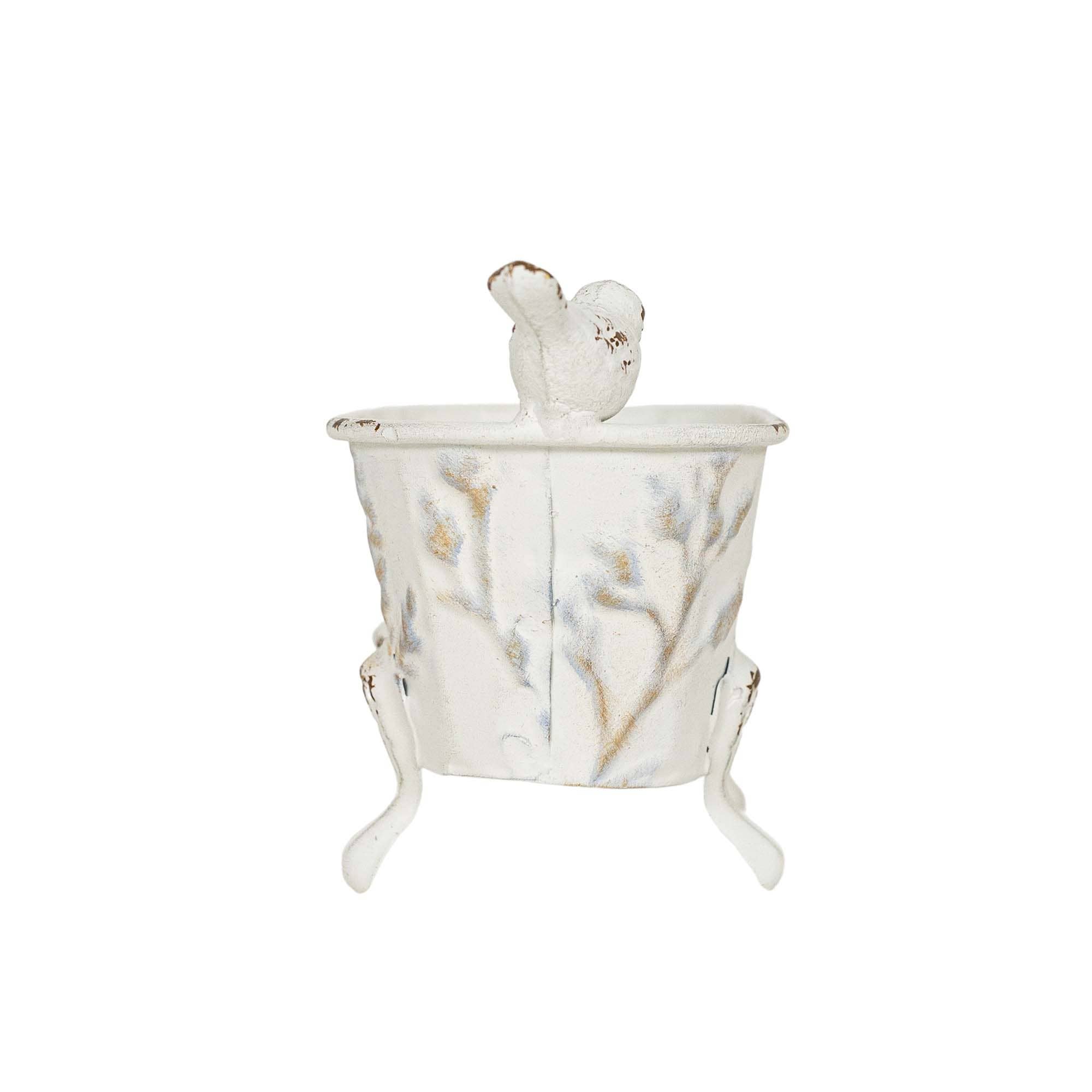 Foreside Home & Garden - Wholesale Bath Soap Dish - Lyra Vintage Clawfoot Bathtub Mini Planter White Soap Dish4