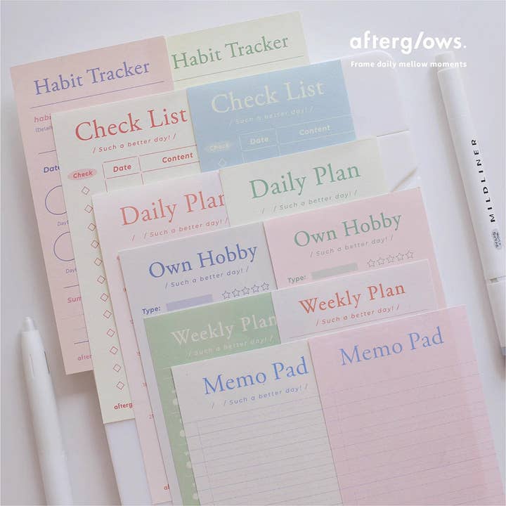 Afterglows | Daily Life Memo Notepad for engroshandel hos Hello Claws Limited