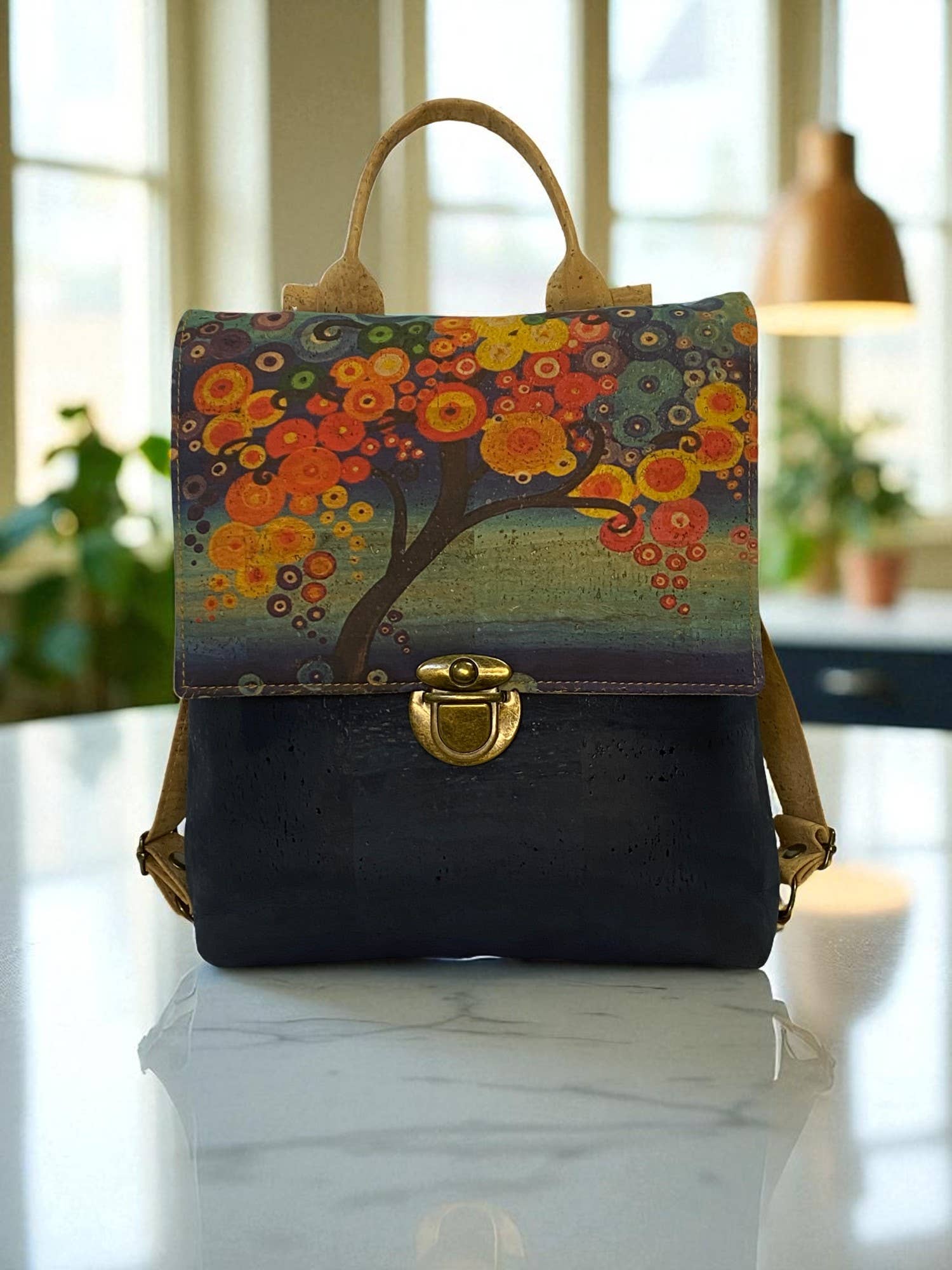 Atelier da Cortiça - Wholesale Backpack - Women's - Maia Cork backpack, natural base with design45