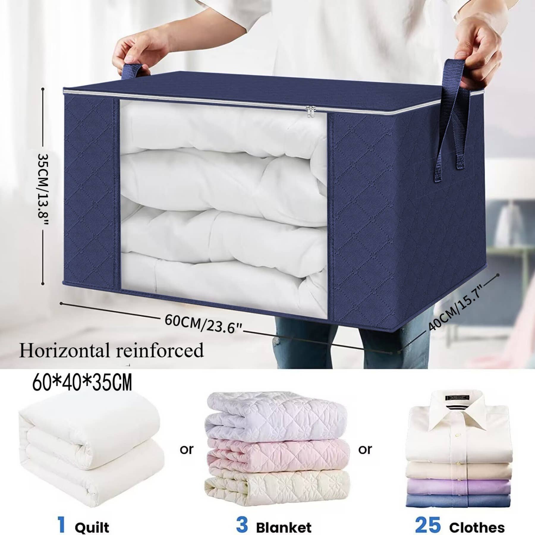 wandf - Wholesale Storage Bin - Horizontal Quilt Foldable Storage Bag-Non-Woven Storage Box6