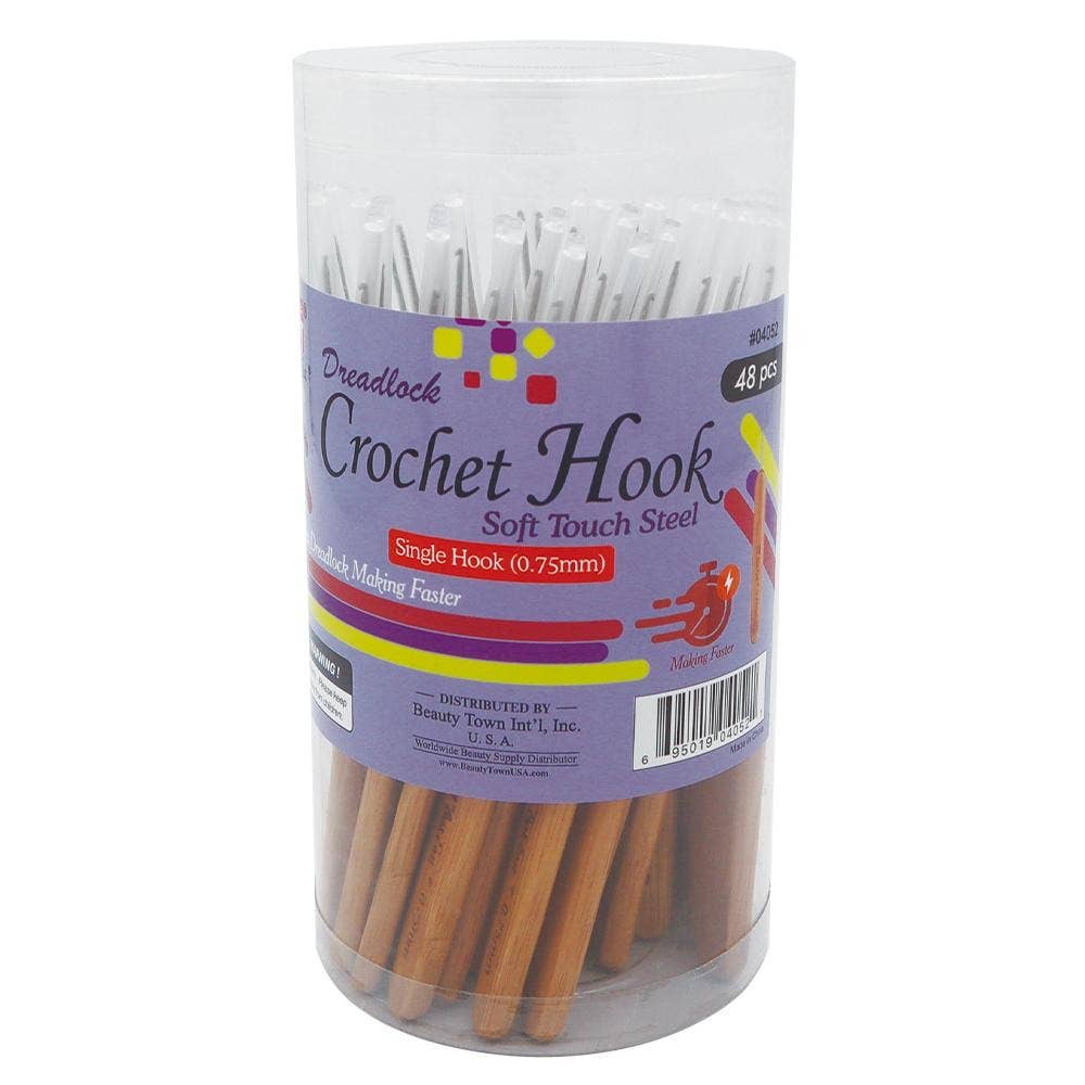 KT Supply - Vente Durag/bonnet pour les boucles – unisexe - Crochet Dreadlock Crochet Simple 0,75 mm - 48 pièces/bocal0