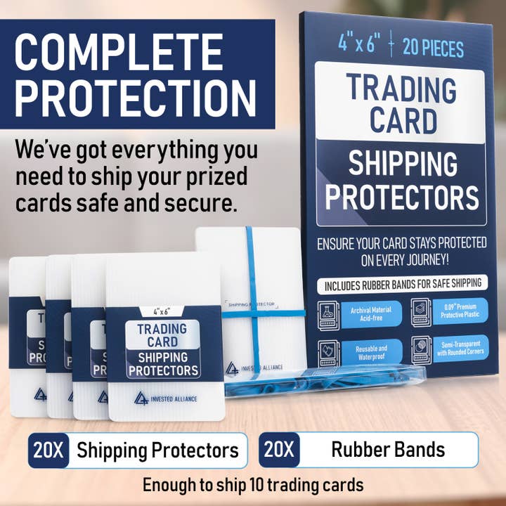 Invested Alliance LLC - Wholesale Playing Cards - Trading Card Shipping Protector 4x6 - 20 Pack