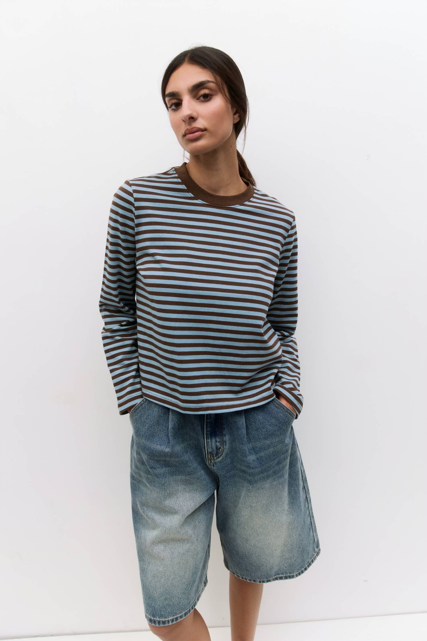 MOD REF - Wholesale T-Shirt - Women's - The Kathleen Top | Women's Striped Long Sleeve T-Shirt

15