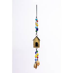 A Miniature Birdhouse/beads & bells for wholesale by Moksha Imports