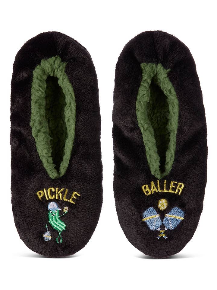 Black Pickle Baller Sherpa Lined Slippers for wholesale on Faire3