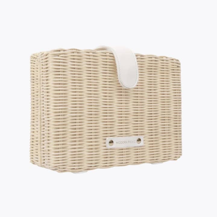 Modern Picnic - Vente Sac/boîte repas - Pochette à Collations en Osier – Pochette d'Été Isolée pour Femmes1