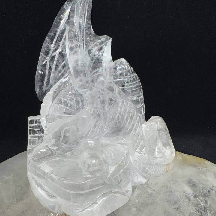 The 7 Directions - Wholesale Spiritual stone/crystal - Super Clear Quartz Dragon castle carving FY15 1