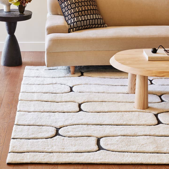 Charcoal Nazco Abstract New Zealand Wool Area Rug for wholesale on Faire