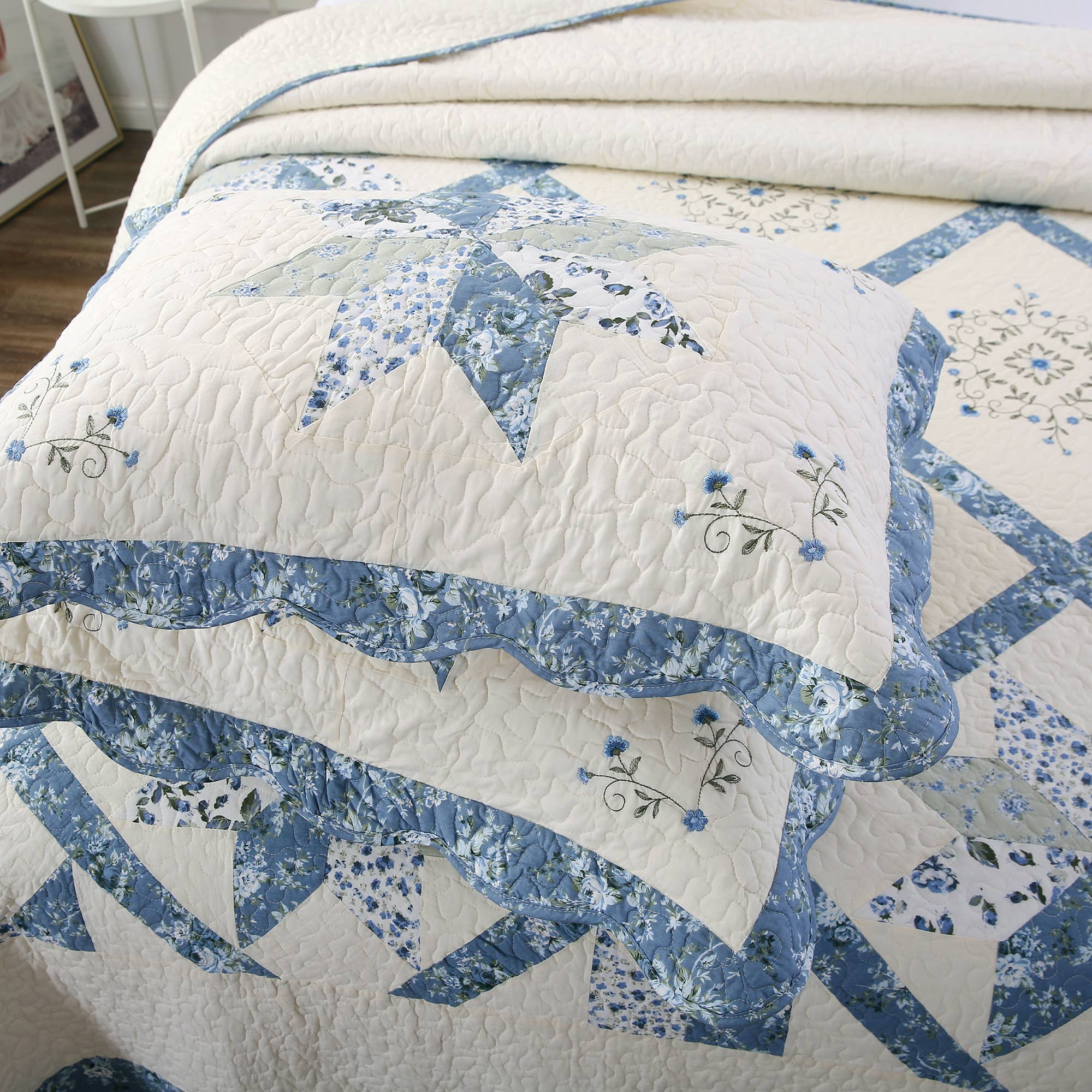 Kasentex - Wholesale Coverlet - Patchwork Bedspread Embroidery Coverlet 100% Cotton7