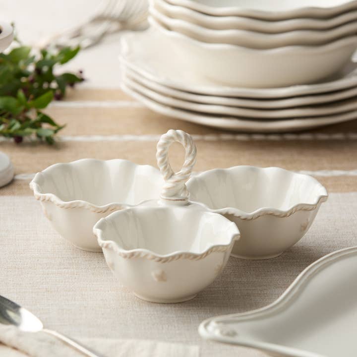 Heritage Condiment Server – 3-Section with Artisan Handle for wholesale by Certified International