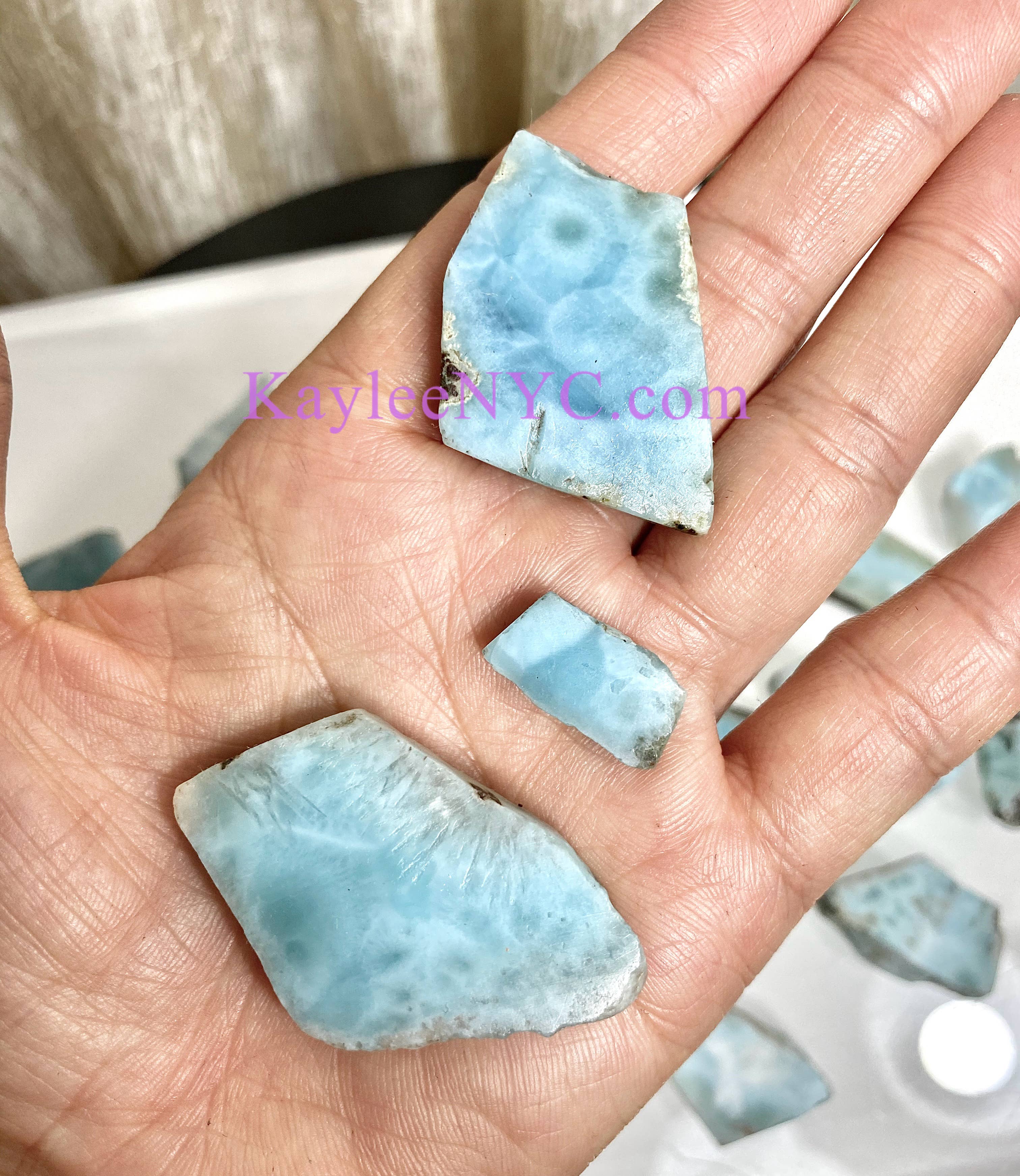 KayleeNYC - Wholesale Spiritual Stone/Crystal - Natural Larimar Small Slabs Crystal7