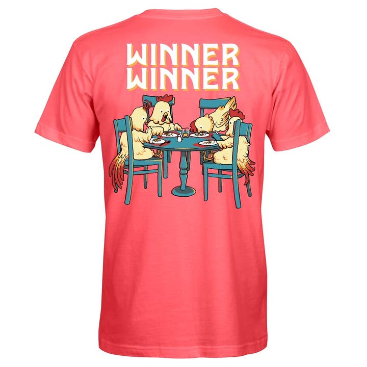 Southern Attitude - Wholesale Screen Printed T-Shirt - Unisex - S353 Winner Winner Chicken Dinner