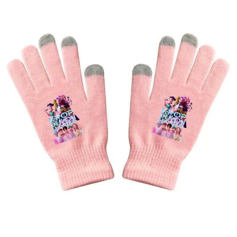 Little Trendy - Wholesale Gloves - Women's - KDH K-pop inspired Printed Knitted Touch Screen Gloves6
