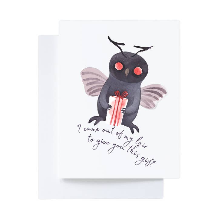 Cryptic Paper Co. - Wholesale Birthday Card - Cute Mothman Introvert Birthday Card 0