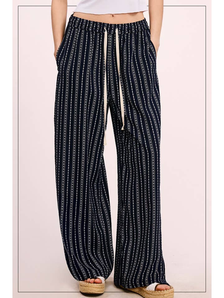 La Miel – Calças - Mulher por atacado – JDP4228-Calças de Design Padronizado de Corte Descontraído Com Bolsos